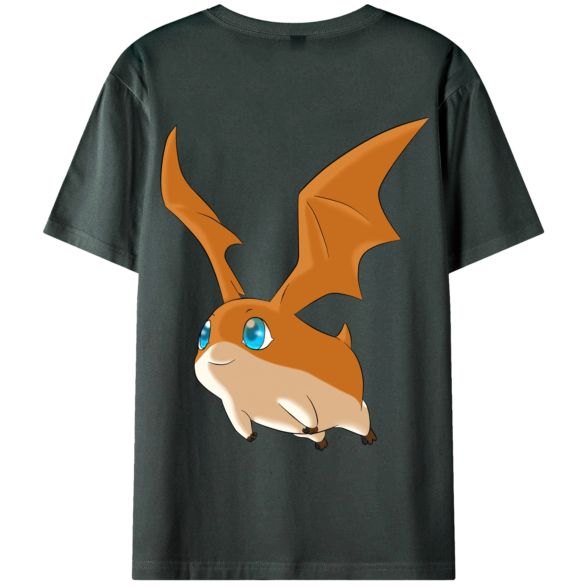 （画像用） Digimon デジタルモンスター/デジモン 綿100％ メンズ半袖Tシャツ（バックプリント） 通気性